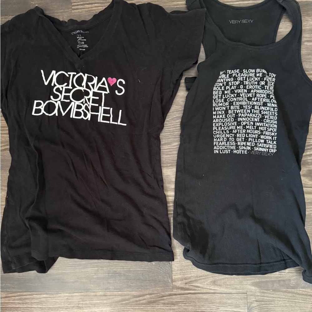 Victoria's Secret Graphic Tees/ tanks set of 2